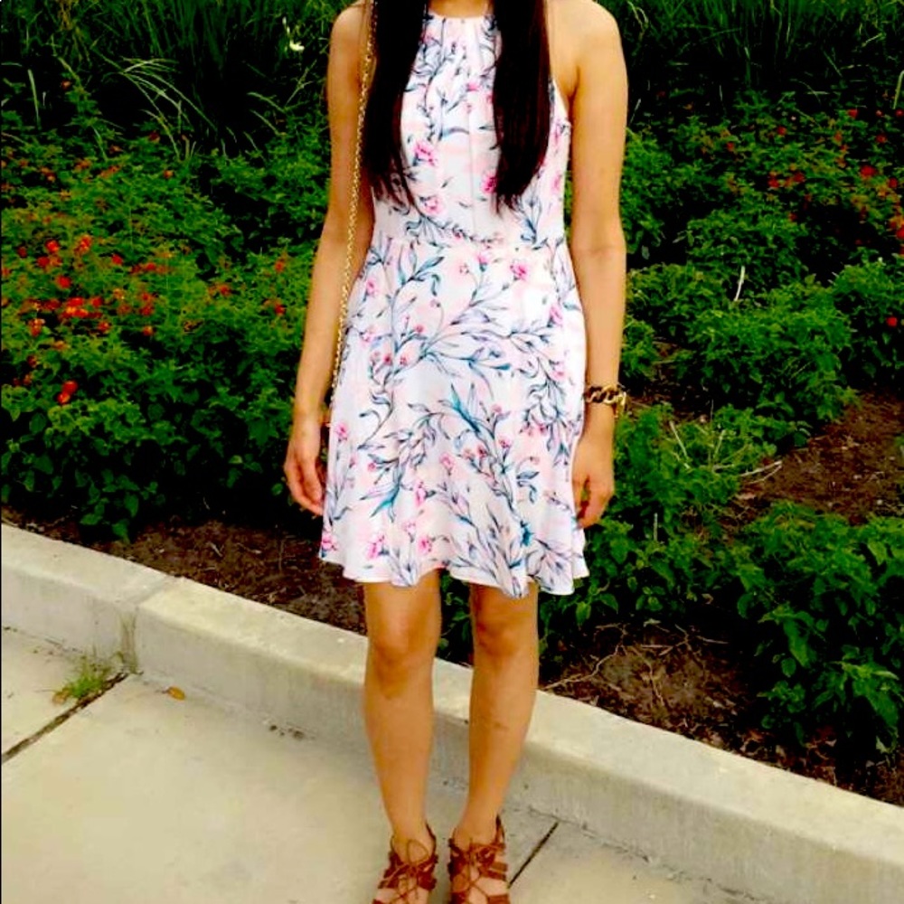 Express Spring Summer Floral Halter Dress Bridal Shower Dress Size 8